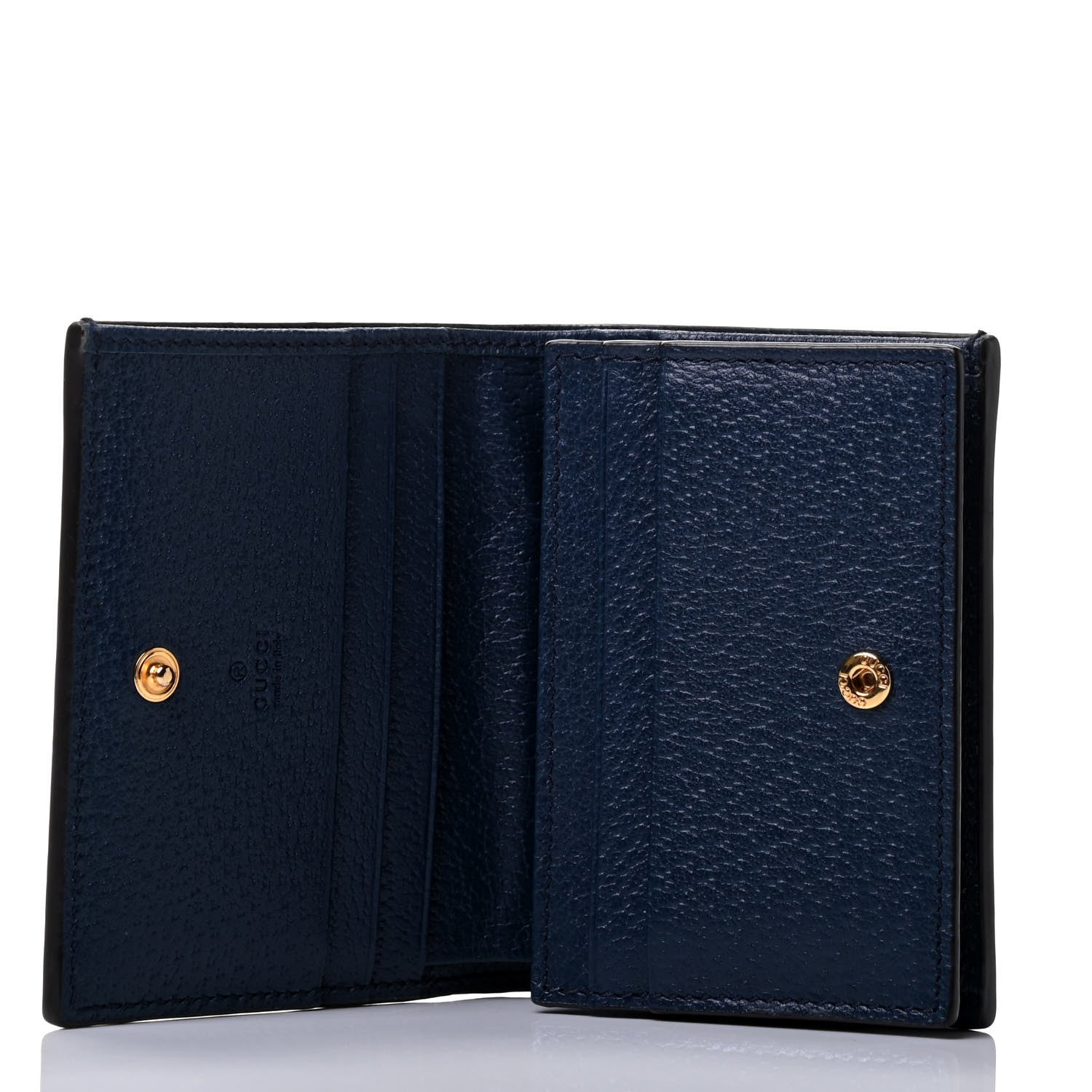 Gucci Textured Calfskin Web Ophidia Card Case Blue Agata 2 of 4