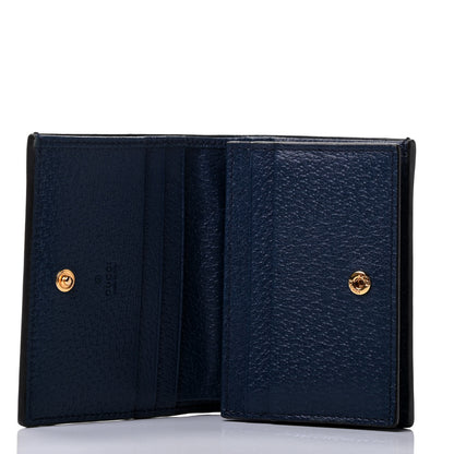 Gucci Textured Calfskin Web Ophidia Card Case Blue Agata 2 of 4