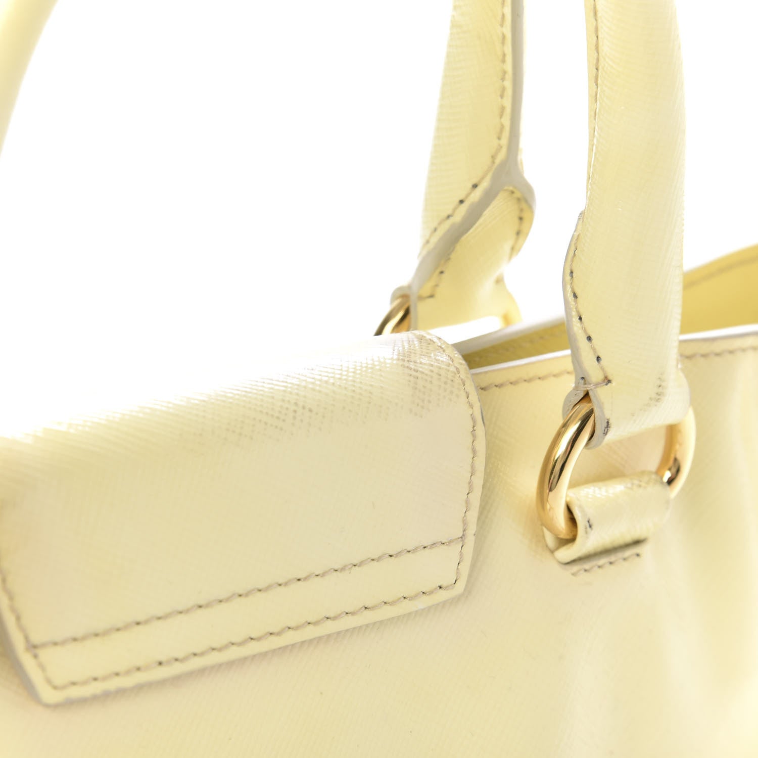 Prada Saffiano Vernice Turn Lock Shopping Tote White 13 of 13