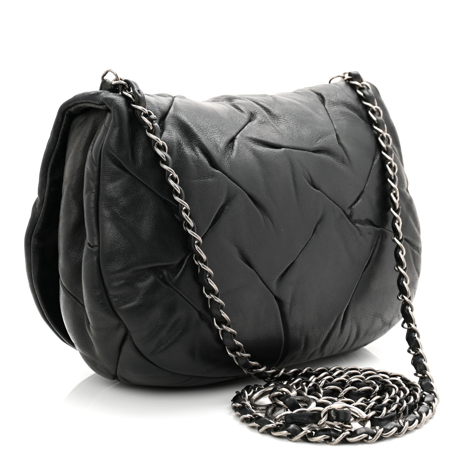 Chanel Iridescent Calfskin Glint Flap Black 3 of 10