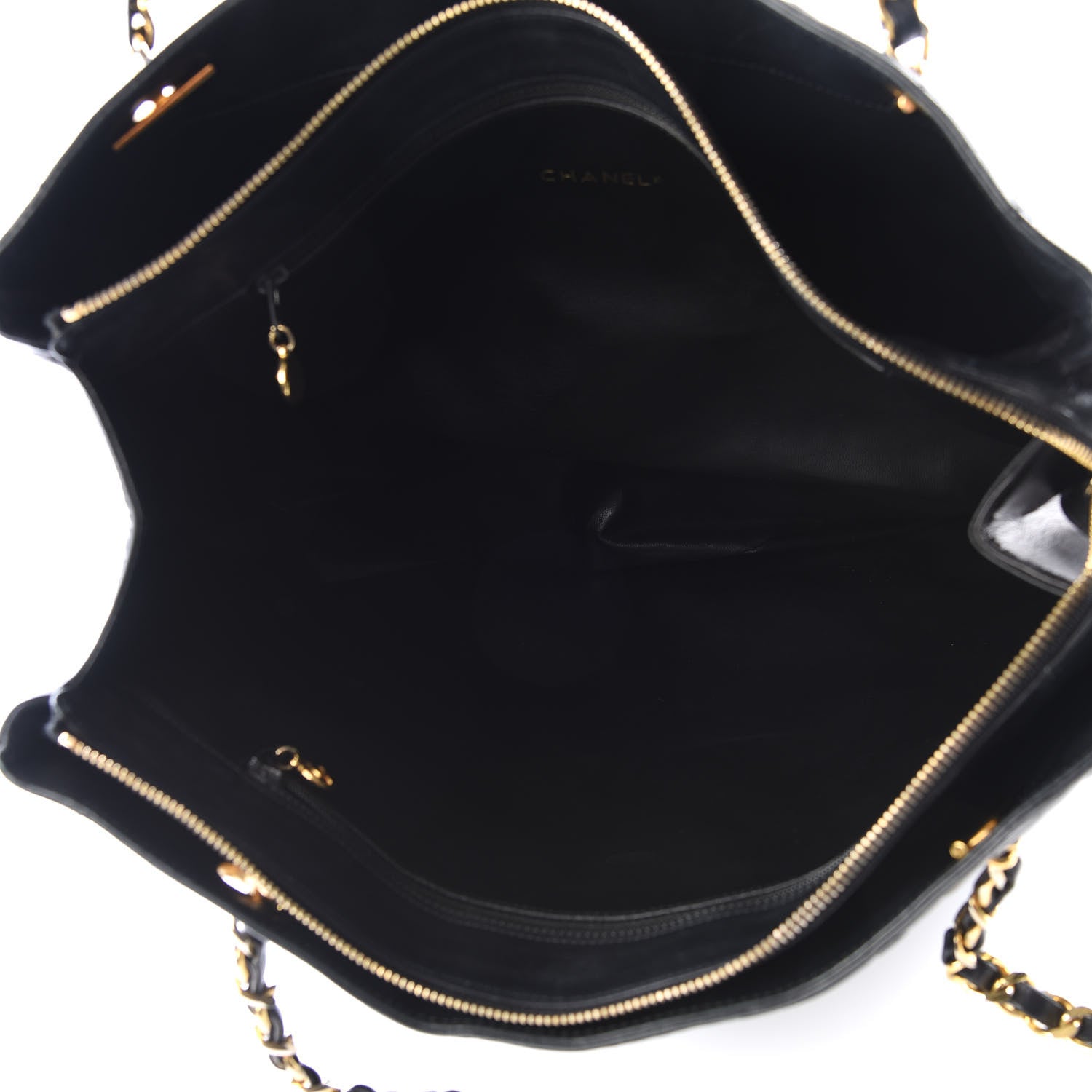 Chanel Lambskin Quilted Shopping Tote Black 4 of 12