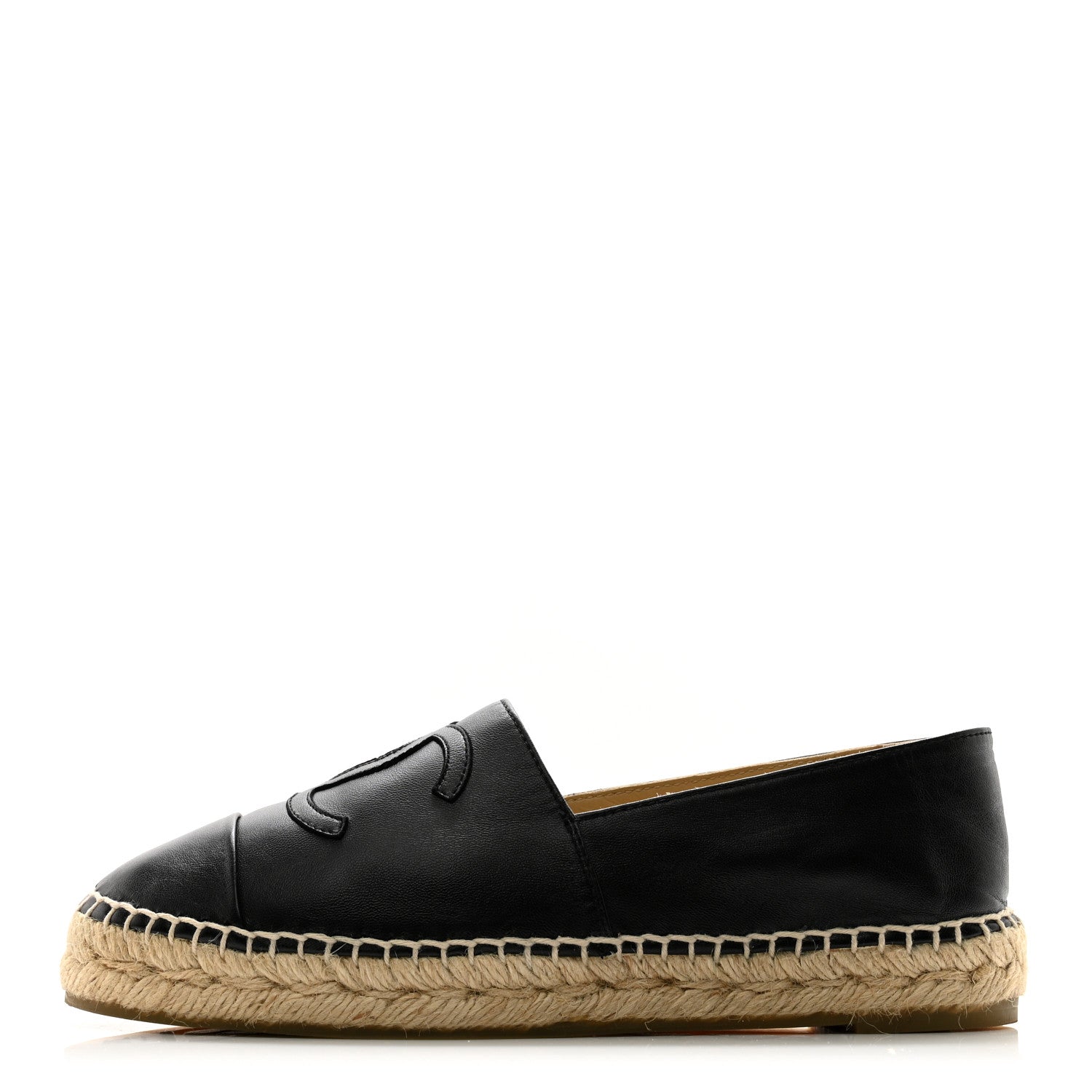Chanel Lambskin CC Espadrilles 36 Black 1 of 9