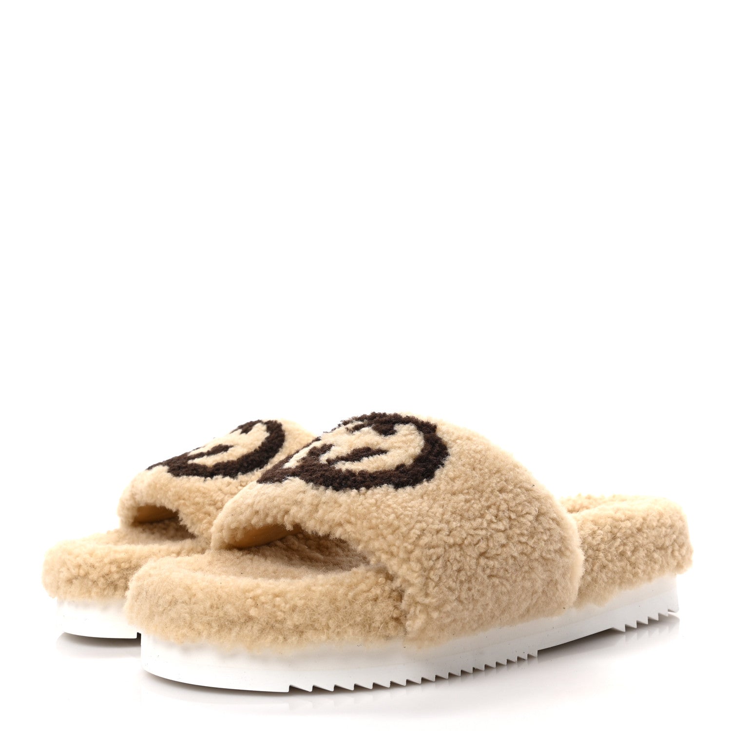 Gucci Merino Interlocking G Slide Sandals 39 Butterscotch Cocoa 3 of 9