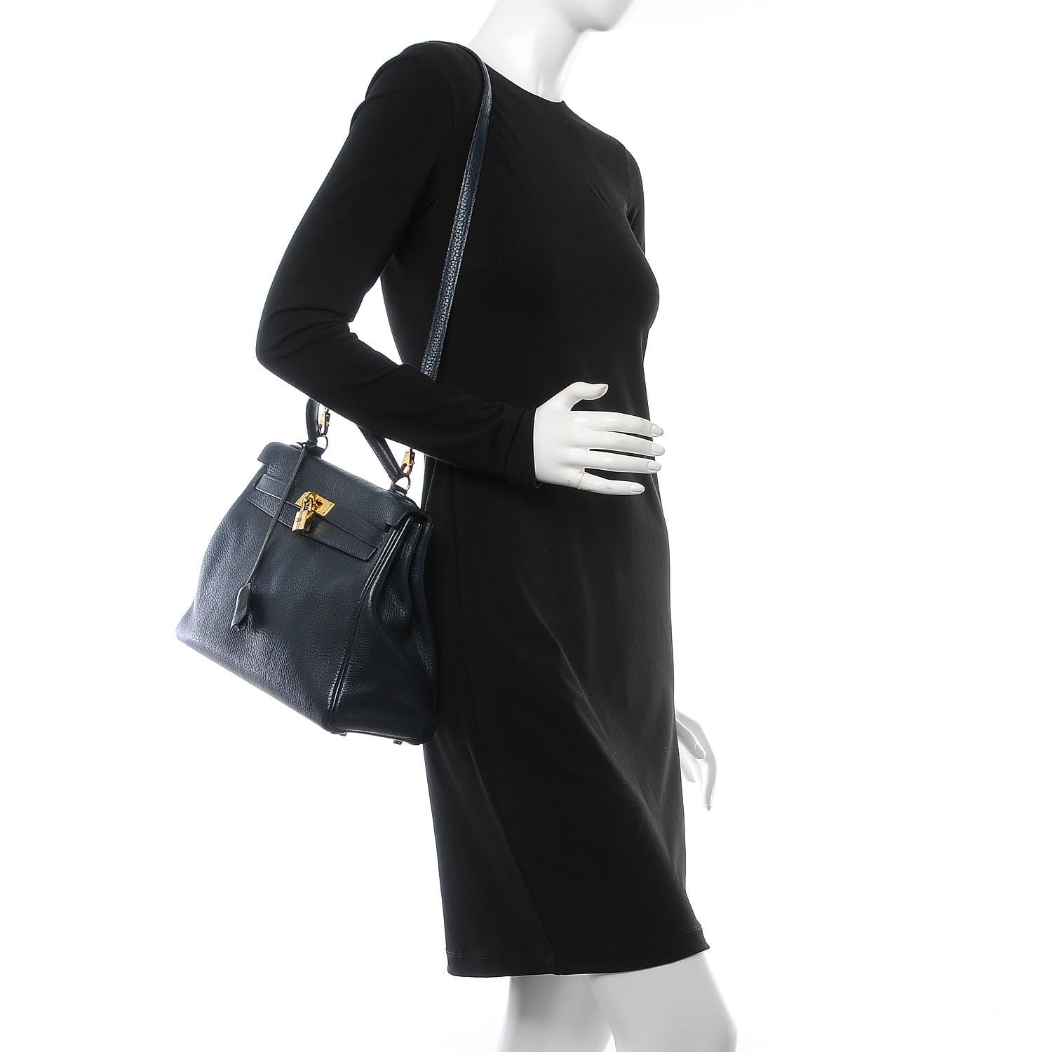 Hermes Fjord Kelly Retourne 32 Bleu Marine 3 of 17