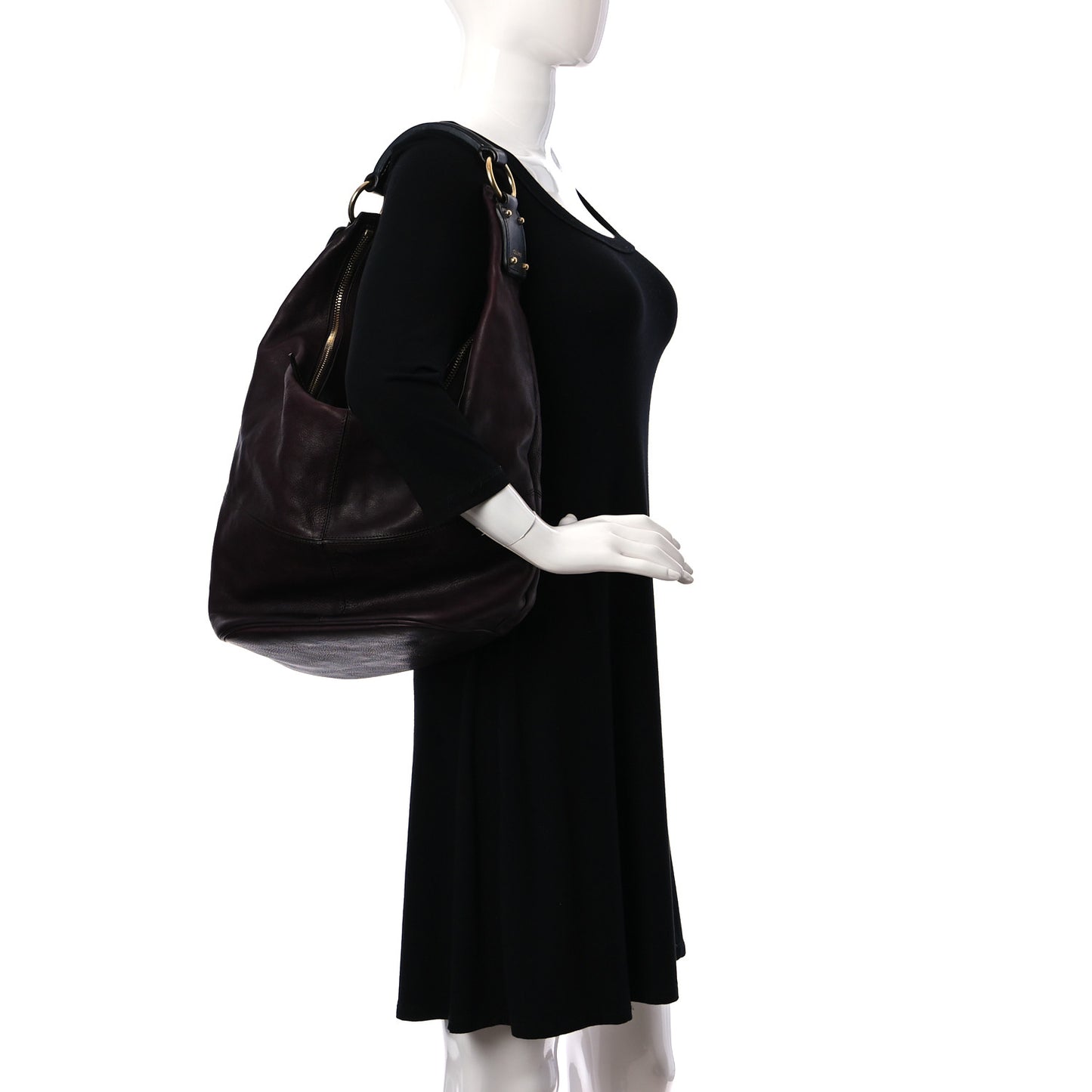 Calfskin Hobo Burgundy