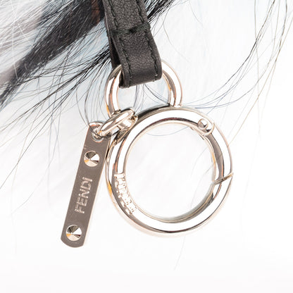 Fendi Fox Mink Rabbit Fur Maddie Monster Bag Bug Charm Light Blue 4 of 4