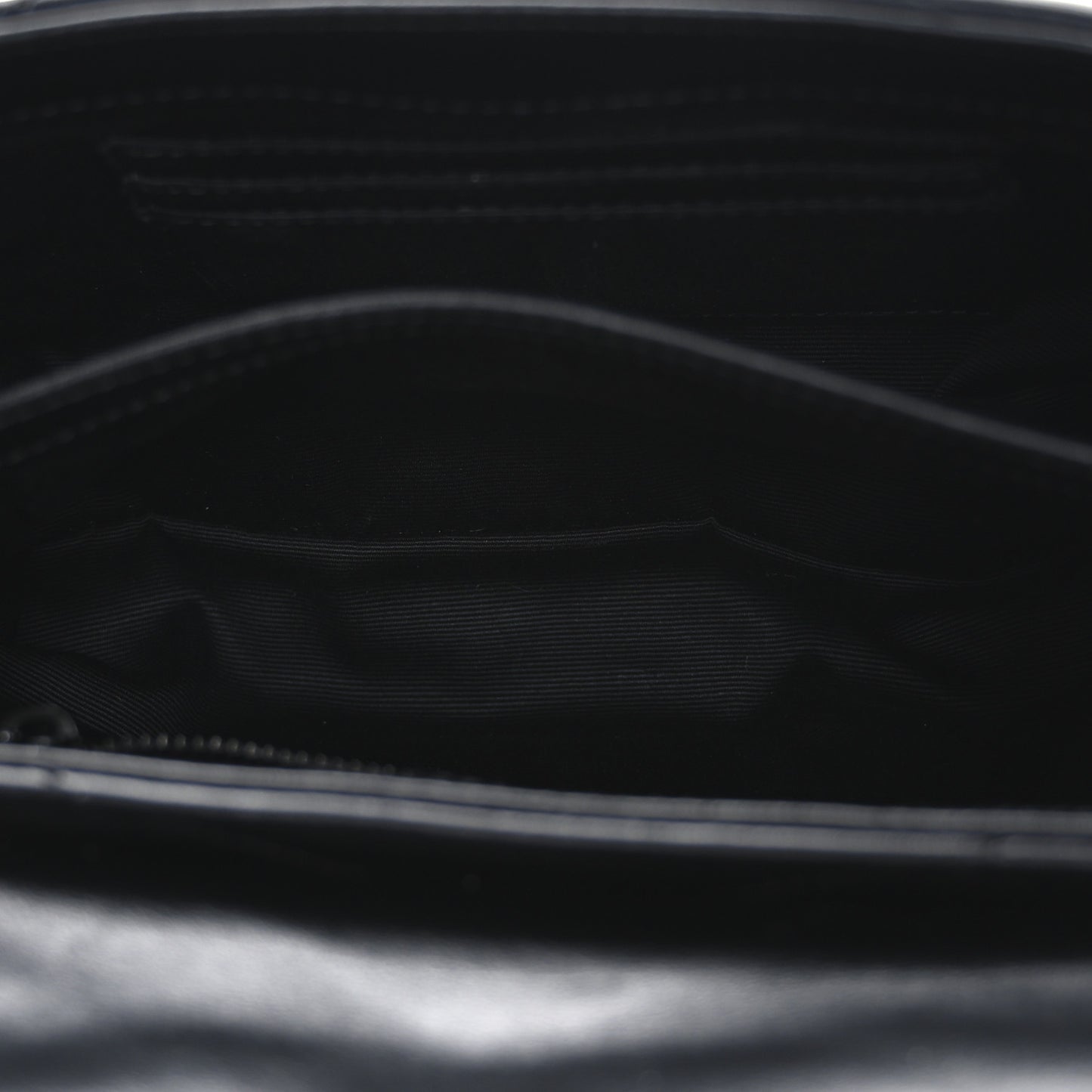 Calfskin Y Quilted Monogram Monochrome Toy Loulou Crossbody Bag Black