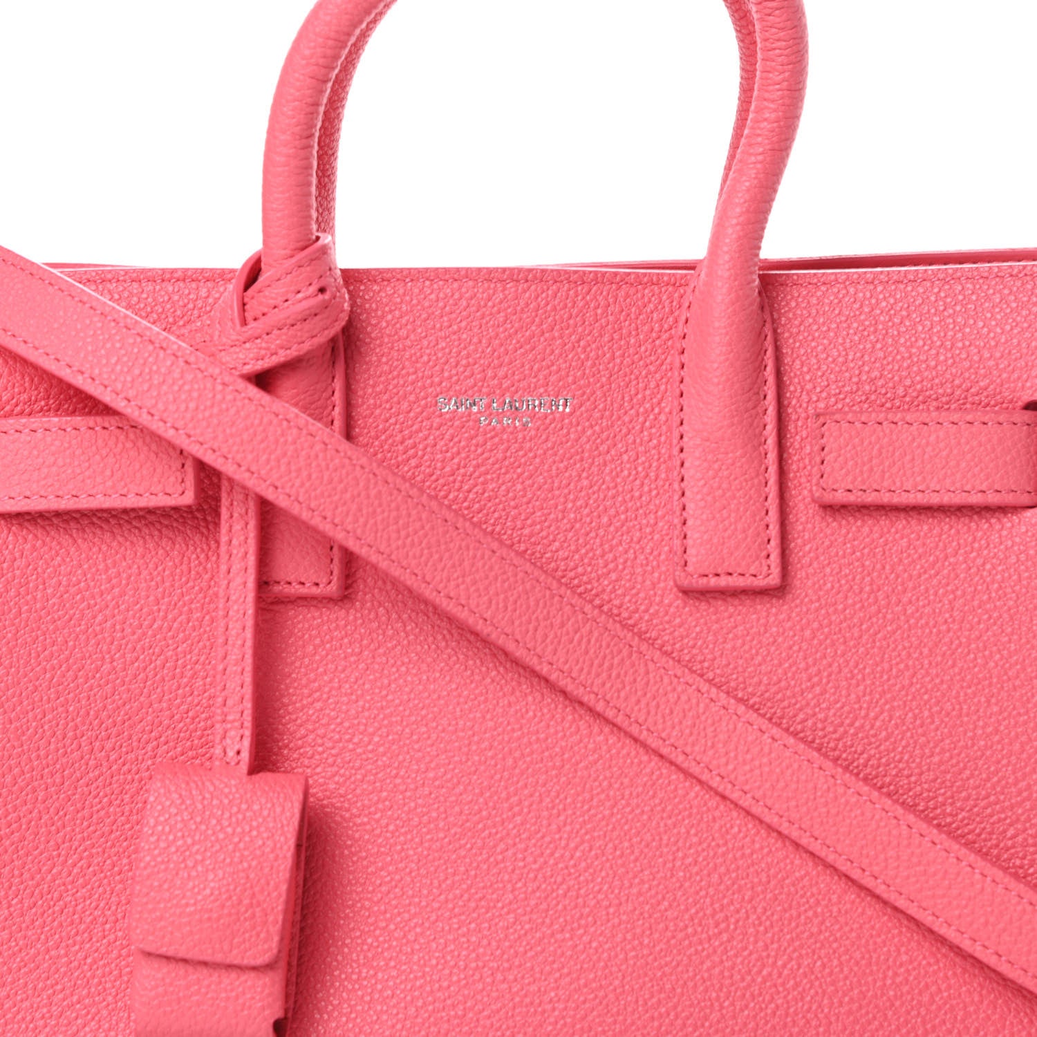 Saint Laurent Grained Calfskin Nano Sac De Jour Coral 8 of 12