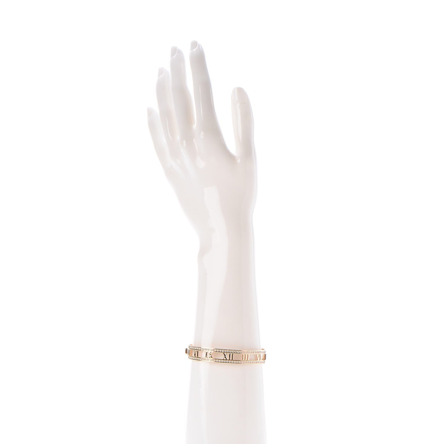 Tiffany 18K Rose Gold Atlas Open Hinged Bangle M 2 of 6
