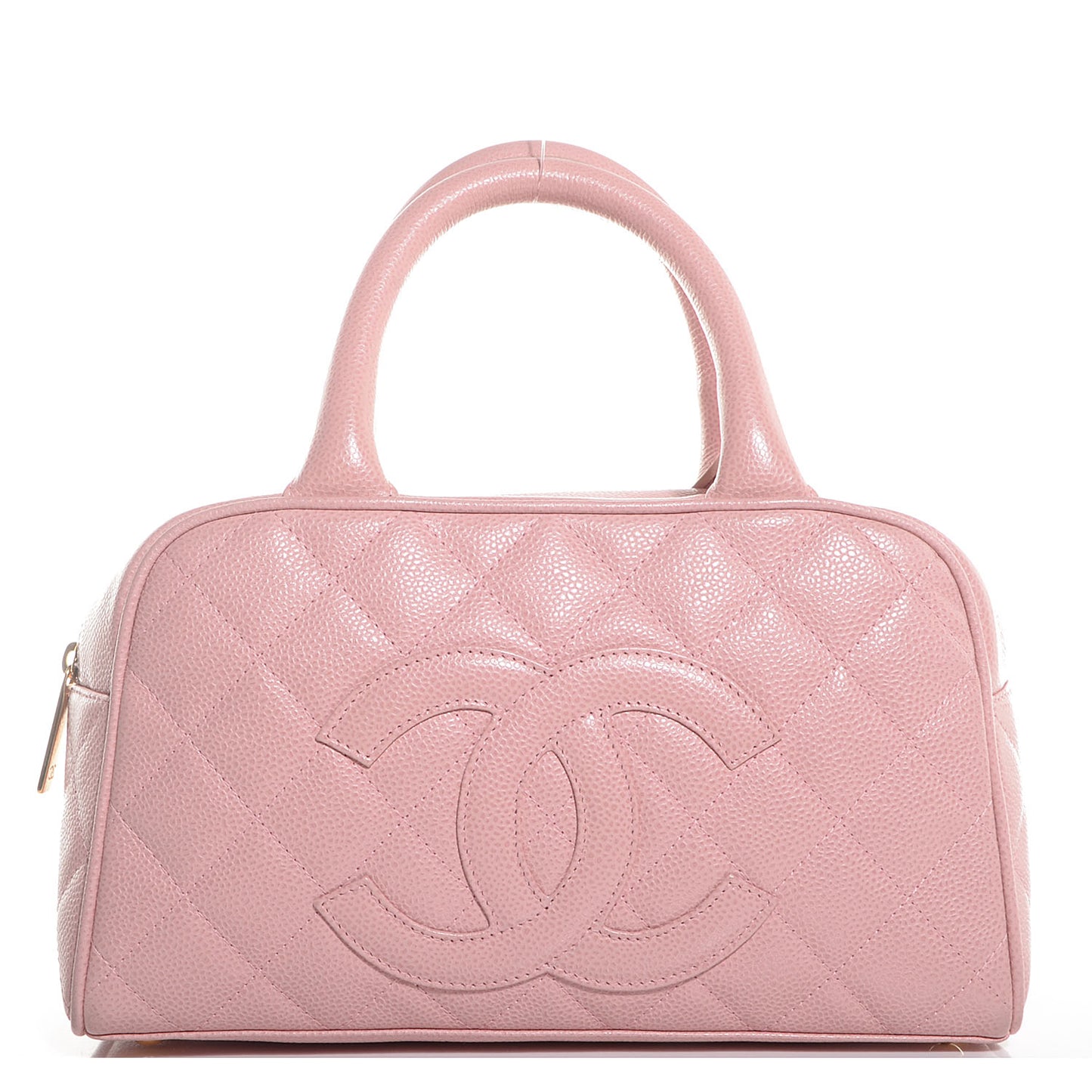 Caviar Quilted Small Bowler Pink