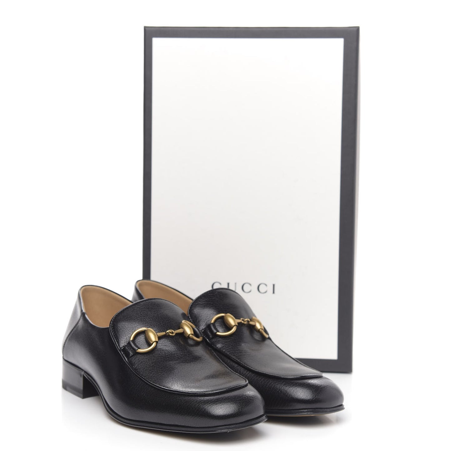 Goatskin Womens Horsebit Mid-Heel Loafers 37 Black