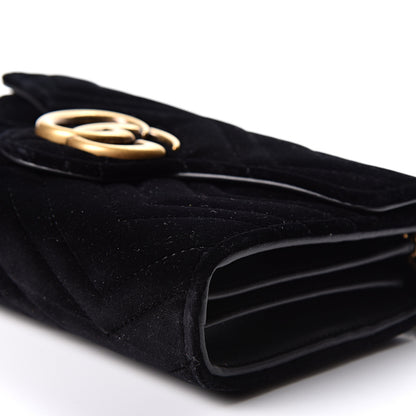 Gucci Velvet Matelasse GG Marmont Chain Wallet Black 8 of 9