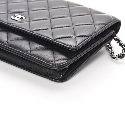 Chanel Lambskin Quilted Wallet On Chain WOC Black 10 of 11