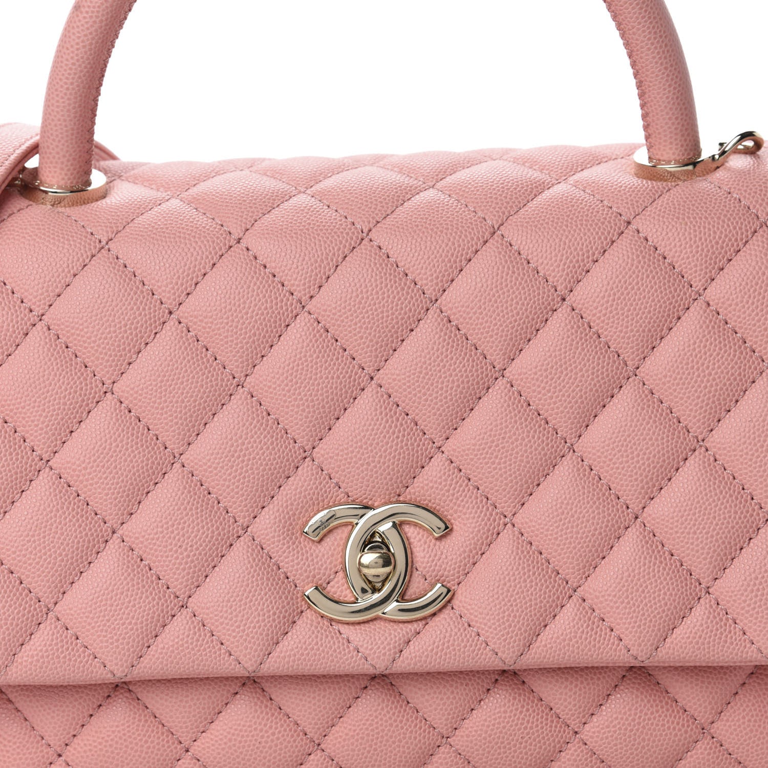 Chanel Caviar Quilted Small Coco Handle Flap Light Pink 10 of 10