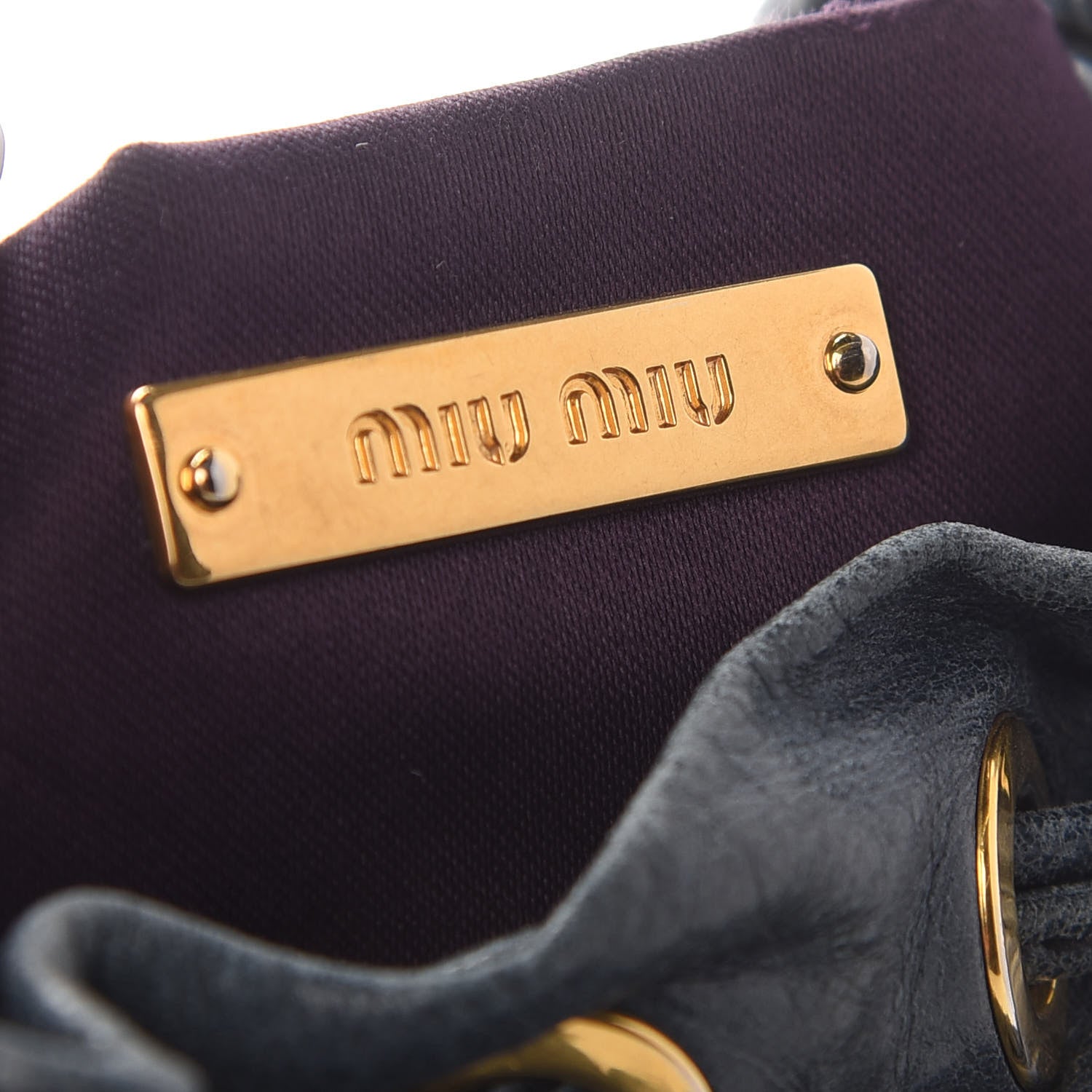 Miu Miu Nappa Matelasse Small Bucket Bag Denim 5 of 12