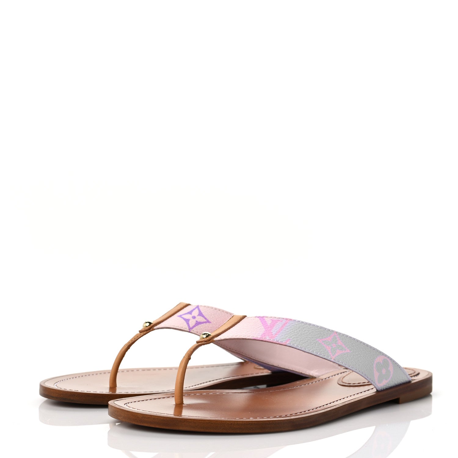 Louis Vuitton Monogram Sunny Flat Thong Sandals 38 Rose Clair Pink 3 of 9