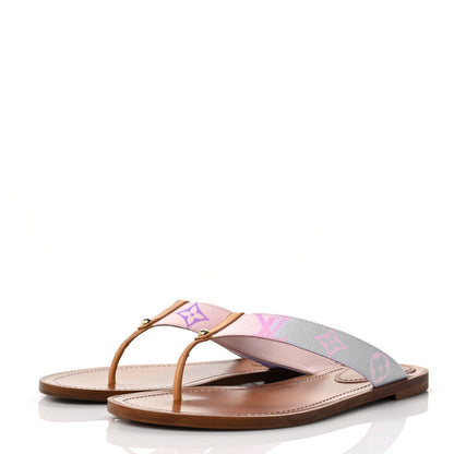 Louis Vuitton Monogram Sunny Flat Thong Sandals 38 Rose Clair Pink 3 of 9