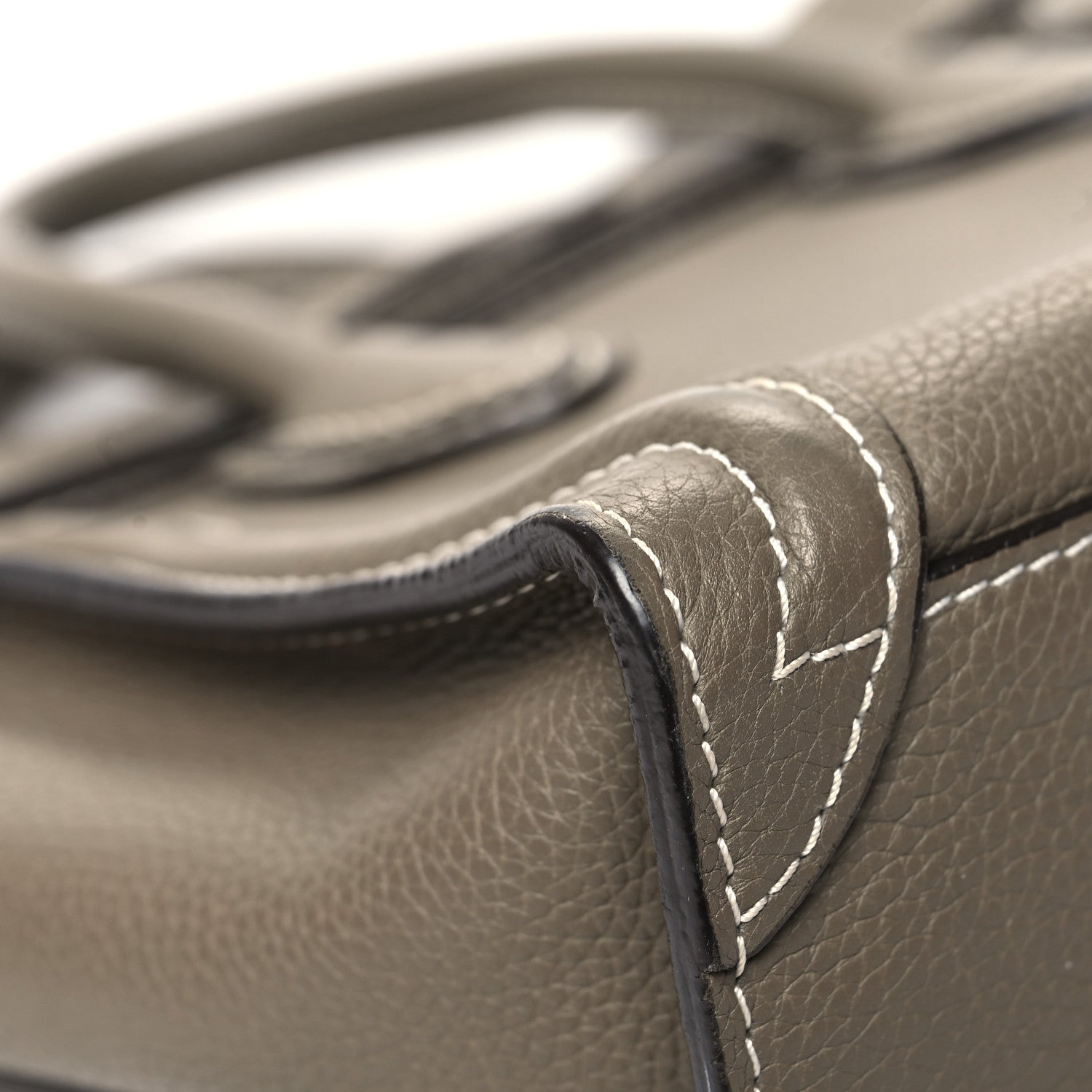 Celine Drummed Calfskin Nano Luggage Souris 10 of 14