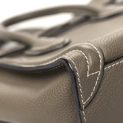 Celine Drummed Calfskin Nano Luggage Souris 10 of 14