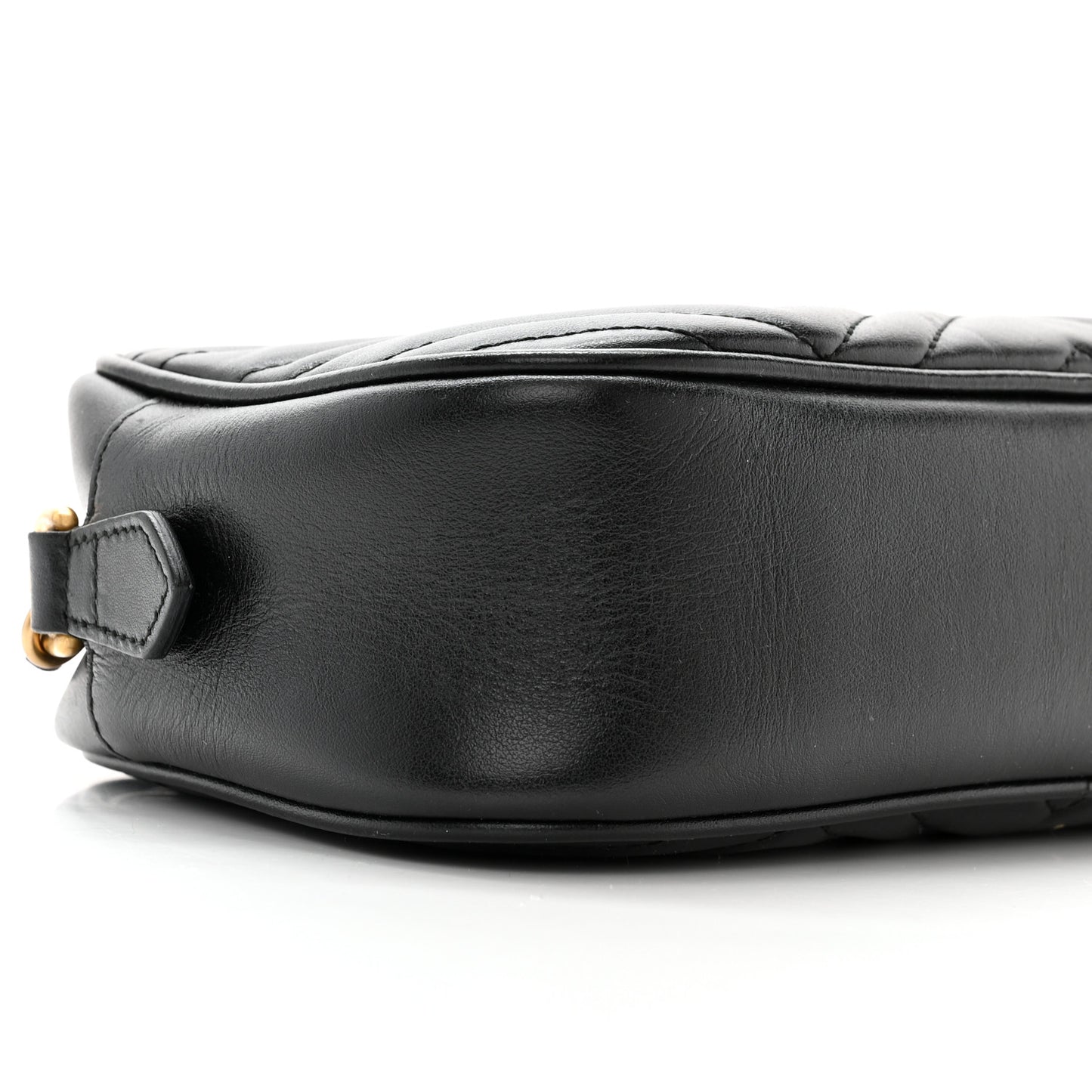 Calfskin Matelasse Small GG Marmont Chain Shoulder Bag Black