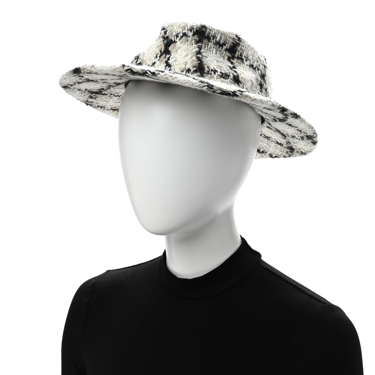 Tweed Hat M Ivory Black Grey