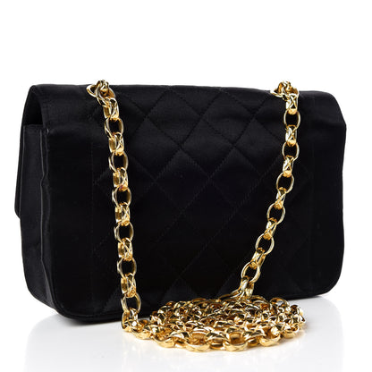 Chanel Satin Quilted Evening Flap Black 3 of 9