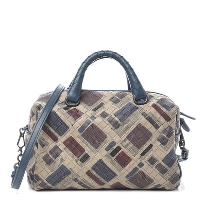 Bottega Veneta Nappa Intrecciato Stitched Mini Boston Beige Blue Multicolor 1 of 10