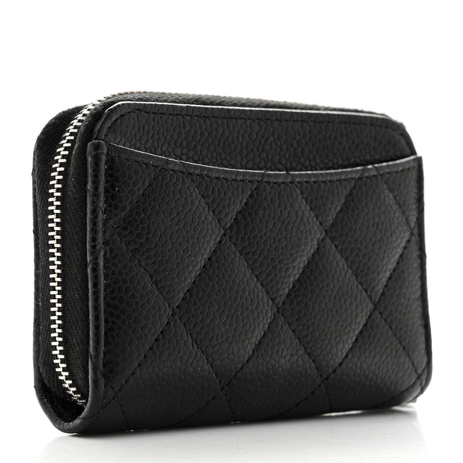Chanel Caviar Quilted Zip Coin Purse Black 3 of 8