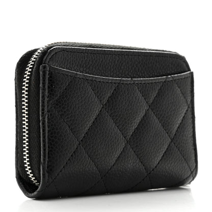 Chanel Caviar Quilted Zip Coin Purse Black 3 of 8