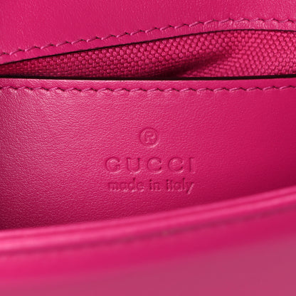 Gucci Calfskin Matelasse Monochrome Mini GG Marmont Top Handle Shoulder Bag Classic Fuxia 6 of 8
