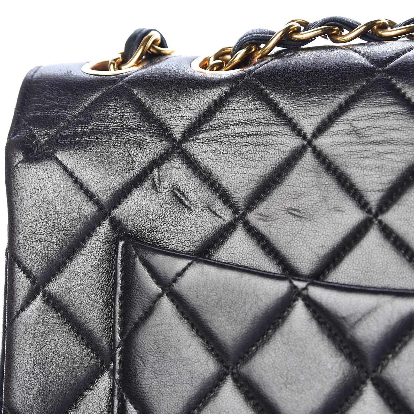 Lambskin Quilted Jumbo Single Flap Black