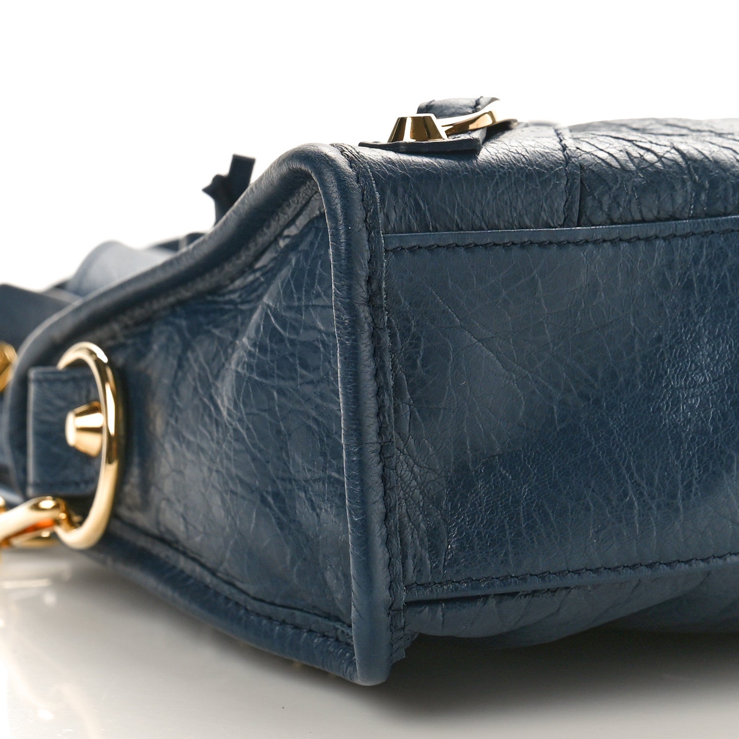 Balenciaga Agneau Classic Gold Hardware Mini City Bleu De Minuit 9 of 10