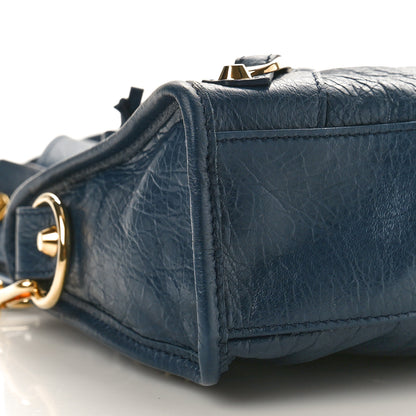 Balenciaga Agneau Classic Gold Hardware Mini City Bleu De Minuit 9 of 10