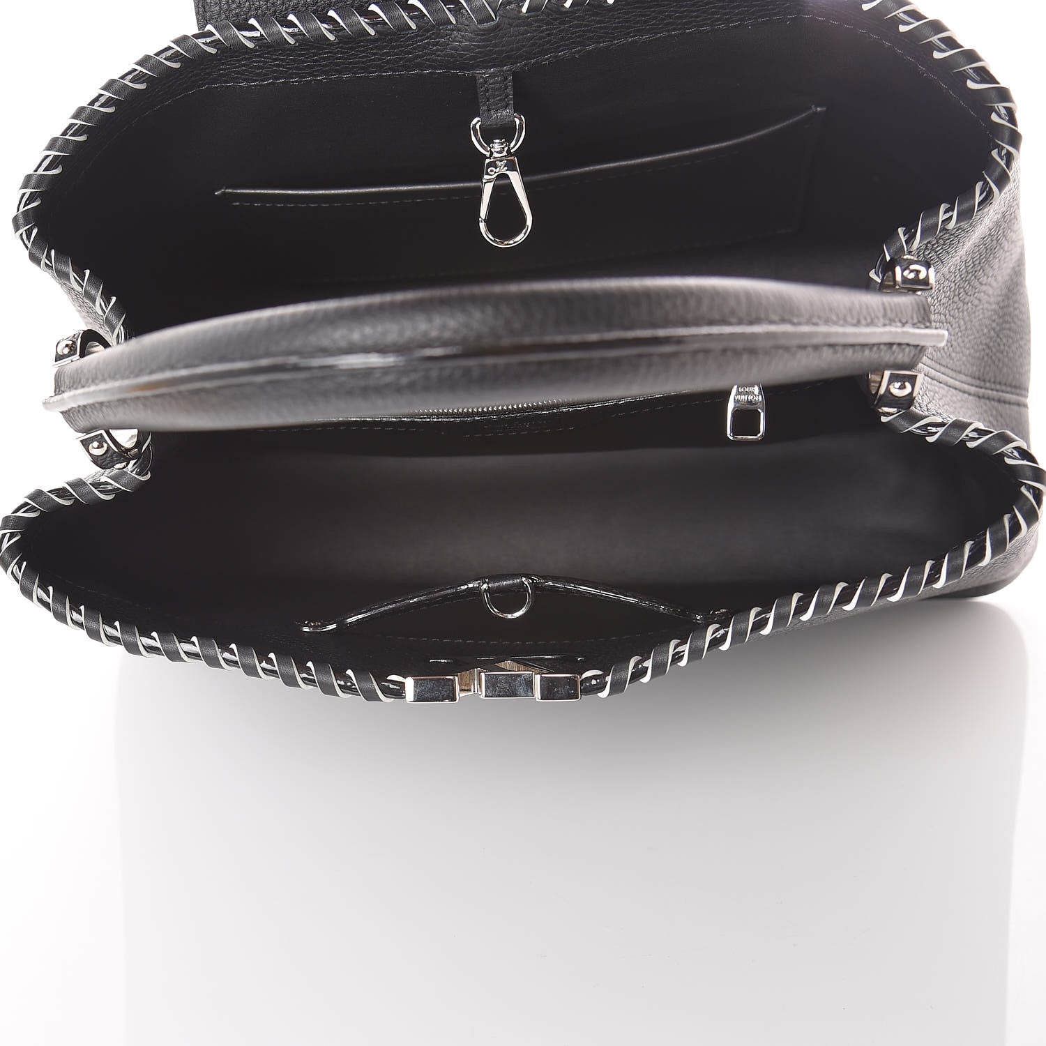 Louis Vuitton Taurillon Braided Capucines MM Black 8 of 11