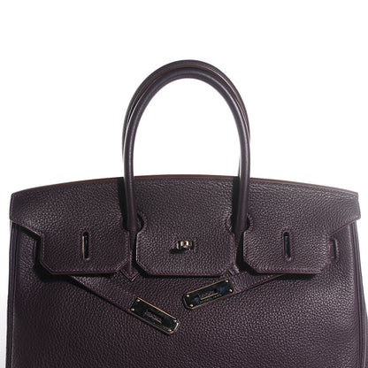 Hermes Taurillon Clemence Birkin 35 Raisin 32 of 58