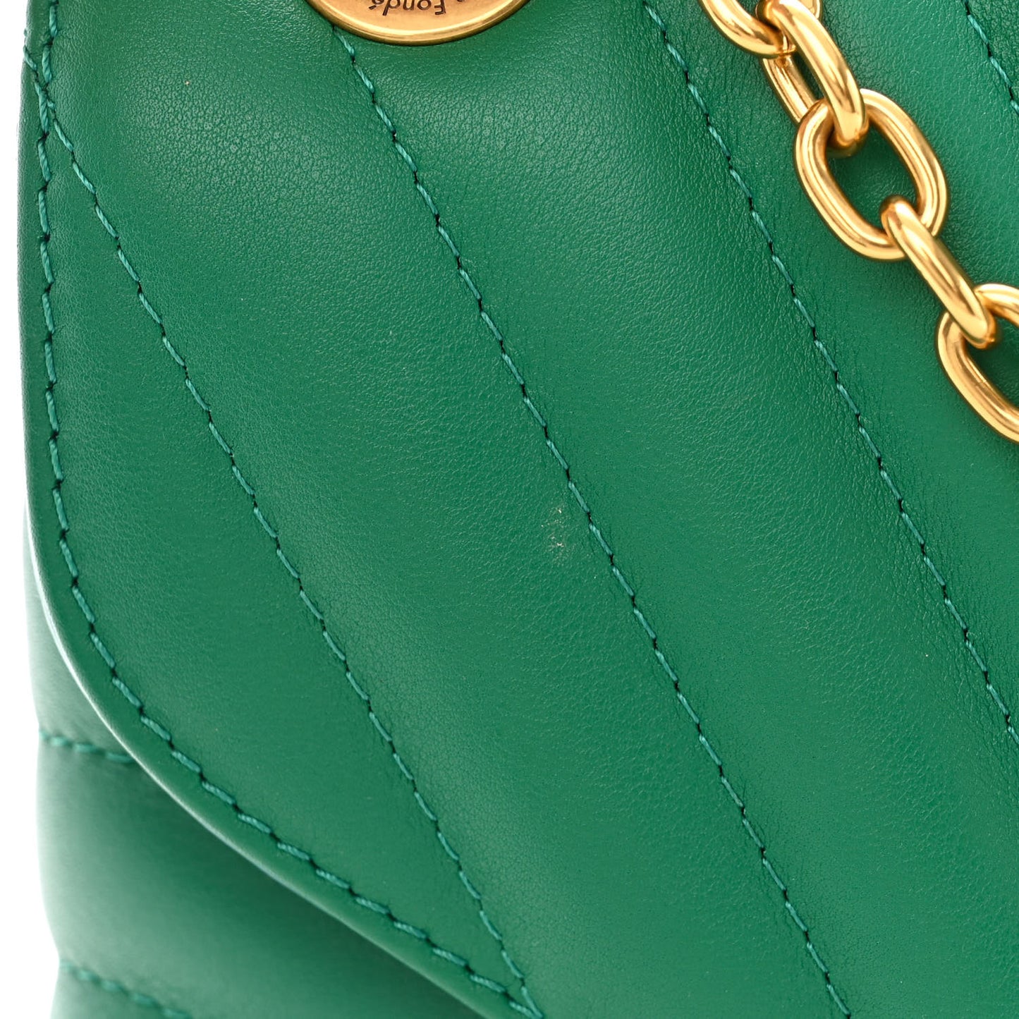 Calfskin New Wave Chain Bag MM NM Emerald