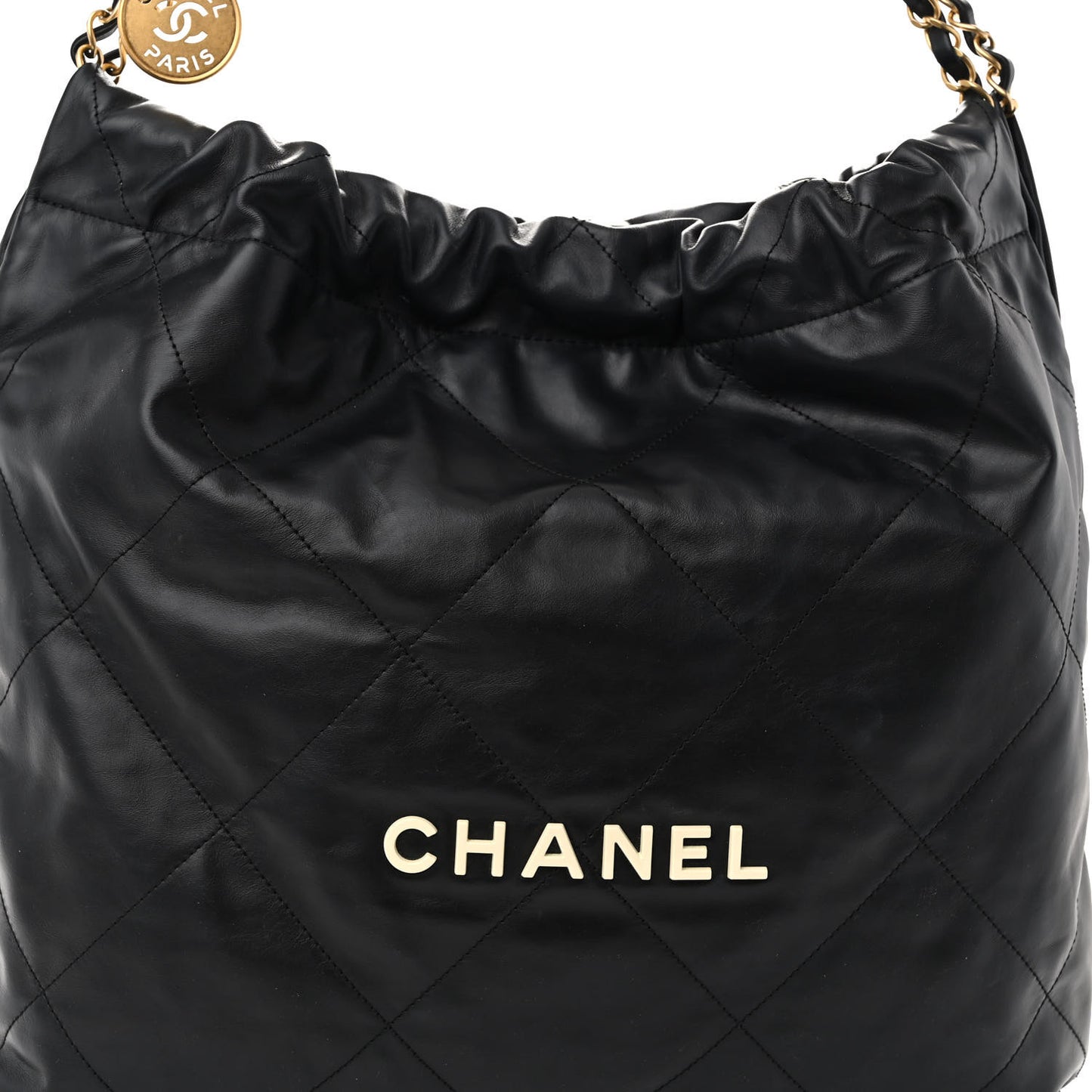Calfskin Quilted Chanel 22 Black