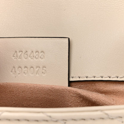 Gucci Calfskin Matelasse Super Mini GG Marmont Shoulder Bag White 7 of 11