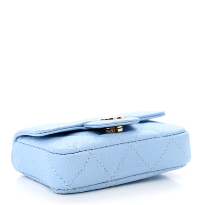Chanel Caviar Quilted Mini Chain Belt Bag Light Blue 4 of 12