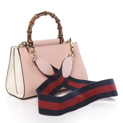 Gucci Nappa Bamboo Web Mini Nymphaea Top Handle Bag Perfect Pink Mystic White 3 of 11
