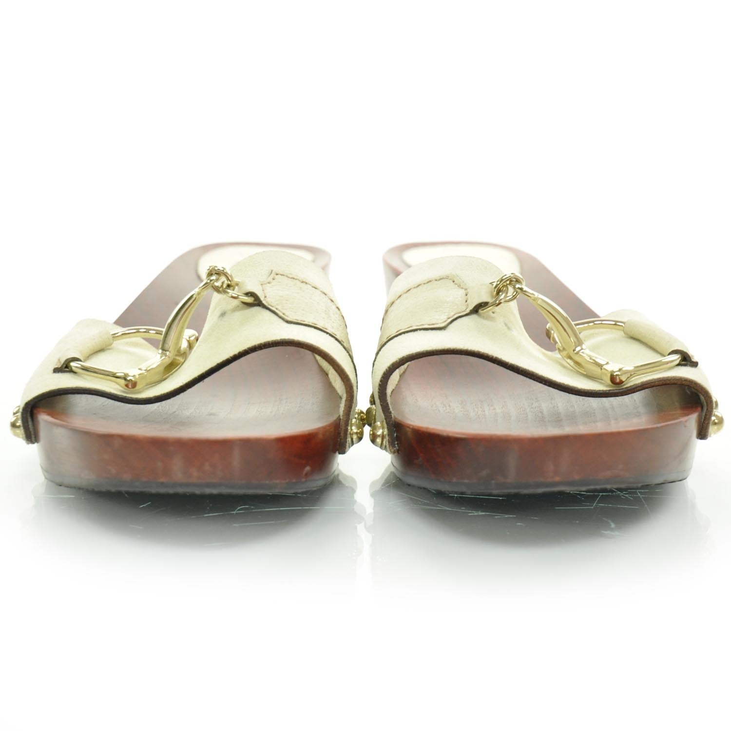 Gucci Suede Horsebit Wooden Slide Sandals 6.5 2 of 7