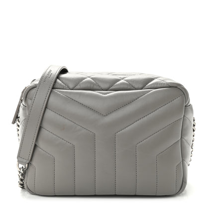 Saint Laurent Calfskin Y Quilted Monogram Small Loulou Bowling Bag Light Gray 1 of 10