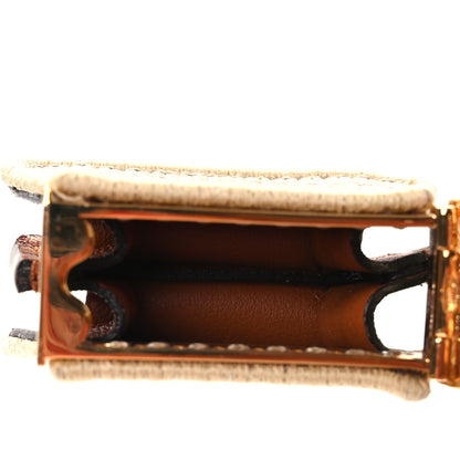 Fendi Lambskin Fendiroma Peekaboo Key Case Ecru Brandy 3 of 5