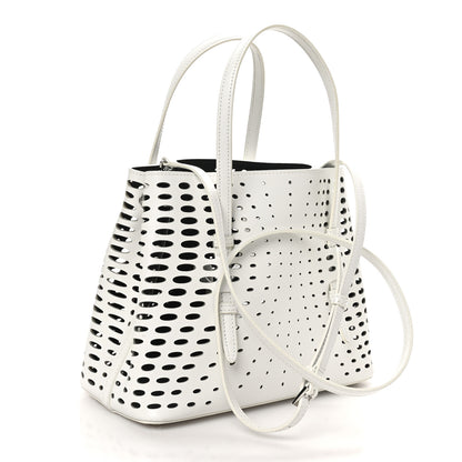 Alaia Calfskin Laser Cut Mina 25 Bag White 4 of 10