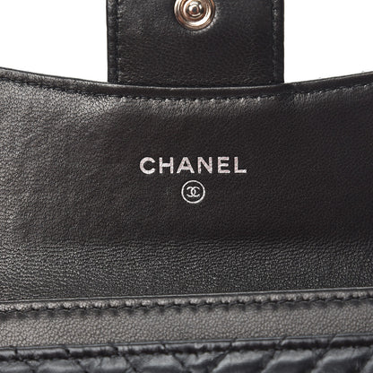 Chanel Aged Calfskin Chevron Quilted Card Holder Wallet So Black 6 of 9