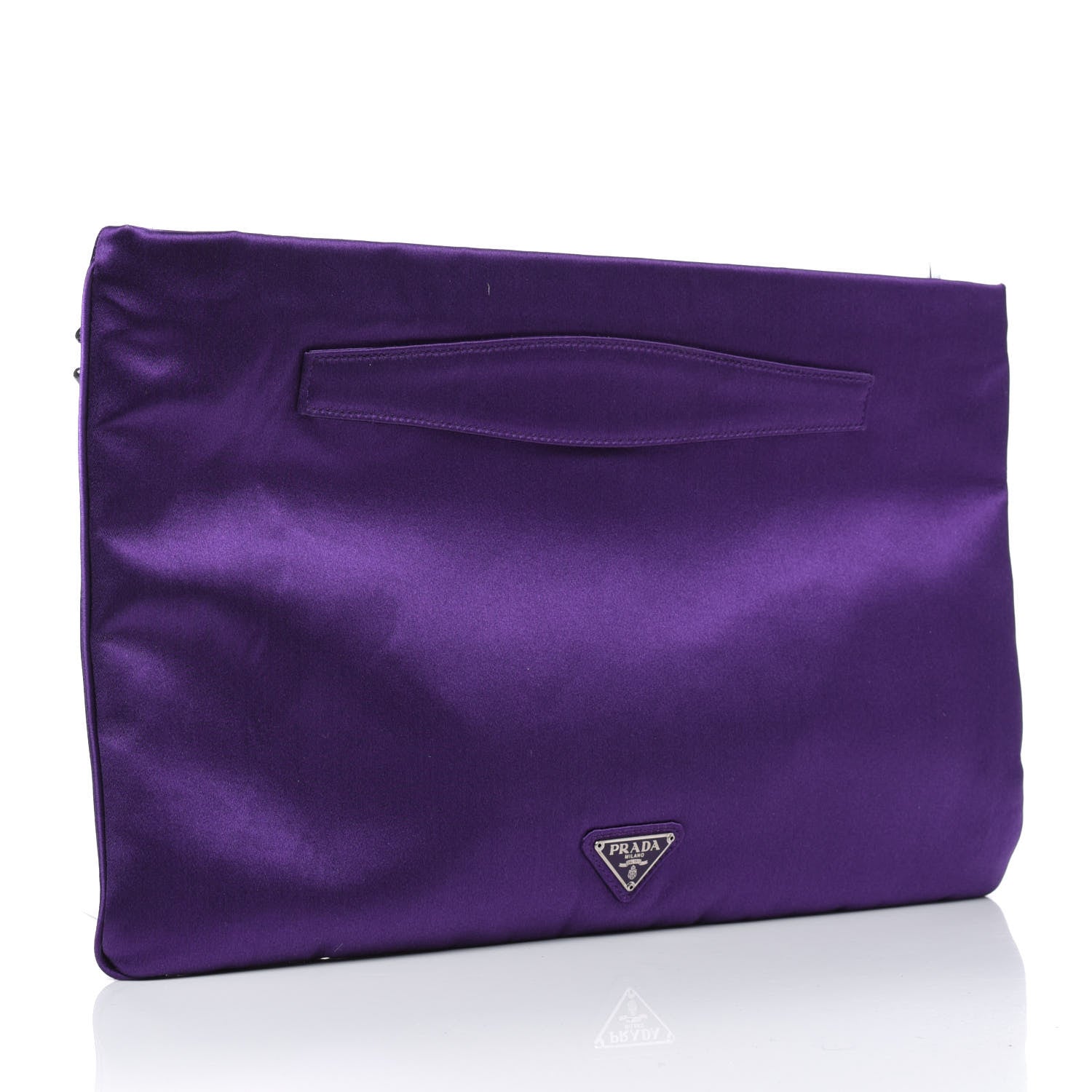 Prada Satin Crystal Ricamo Pochette Clutch Viola 2 of 4