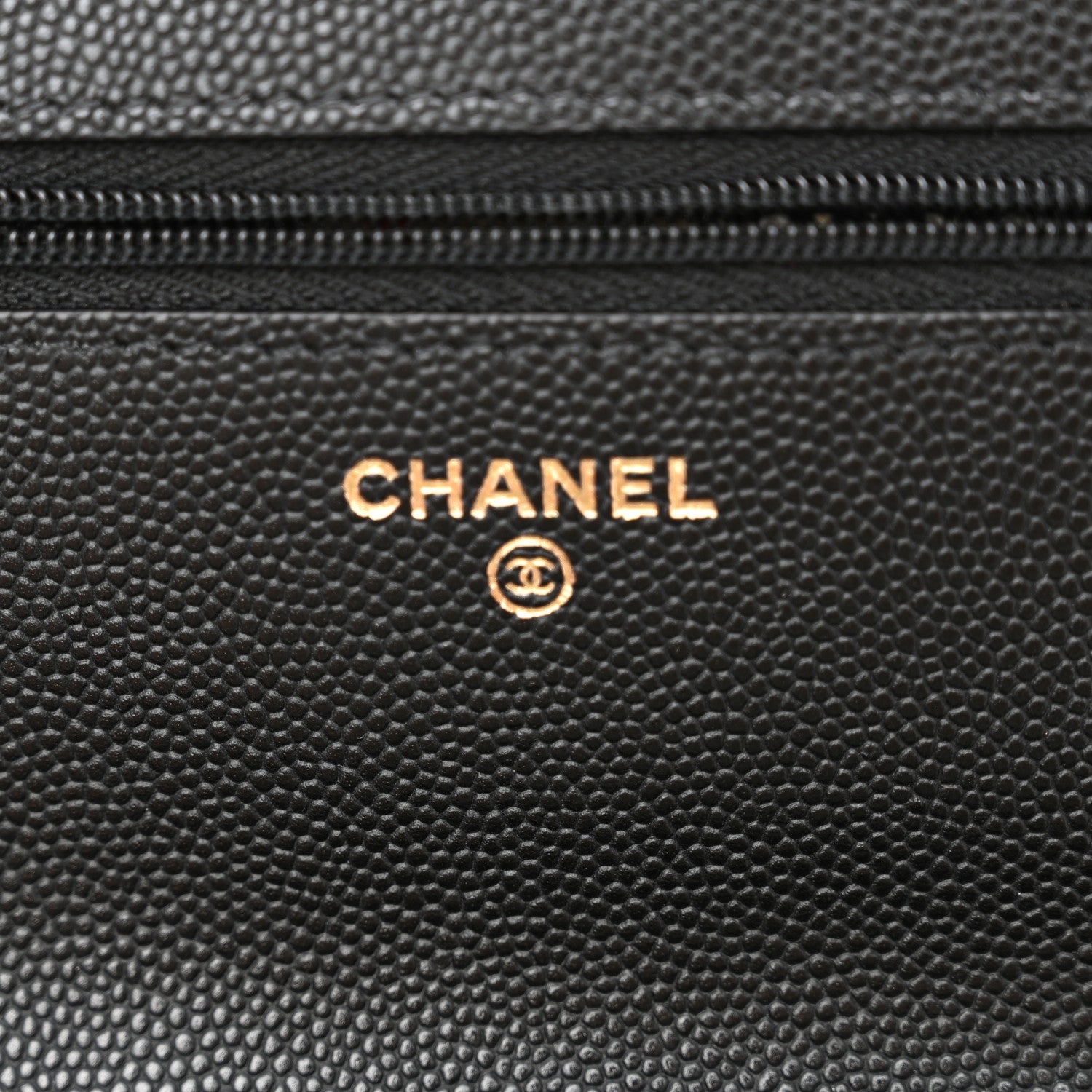 Chanel Caviar Quilted Striated CC Wallet On Chain WOC Black 6 of 11