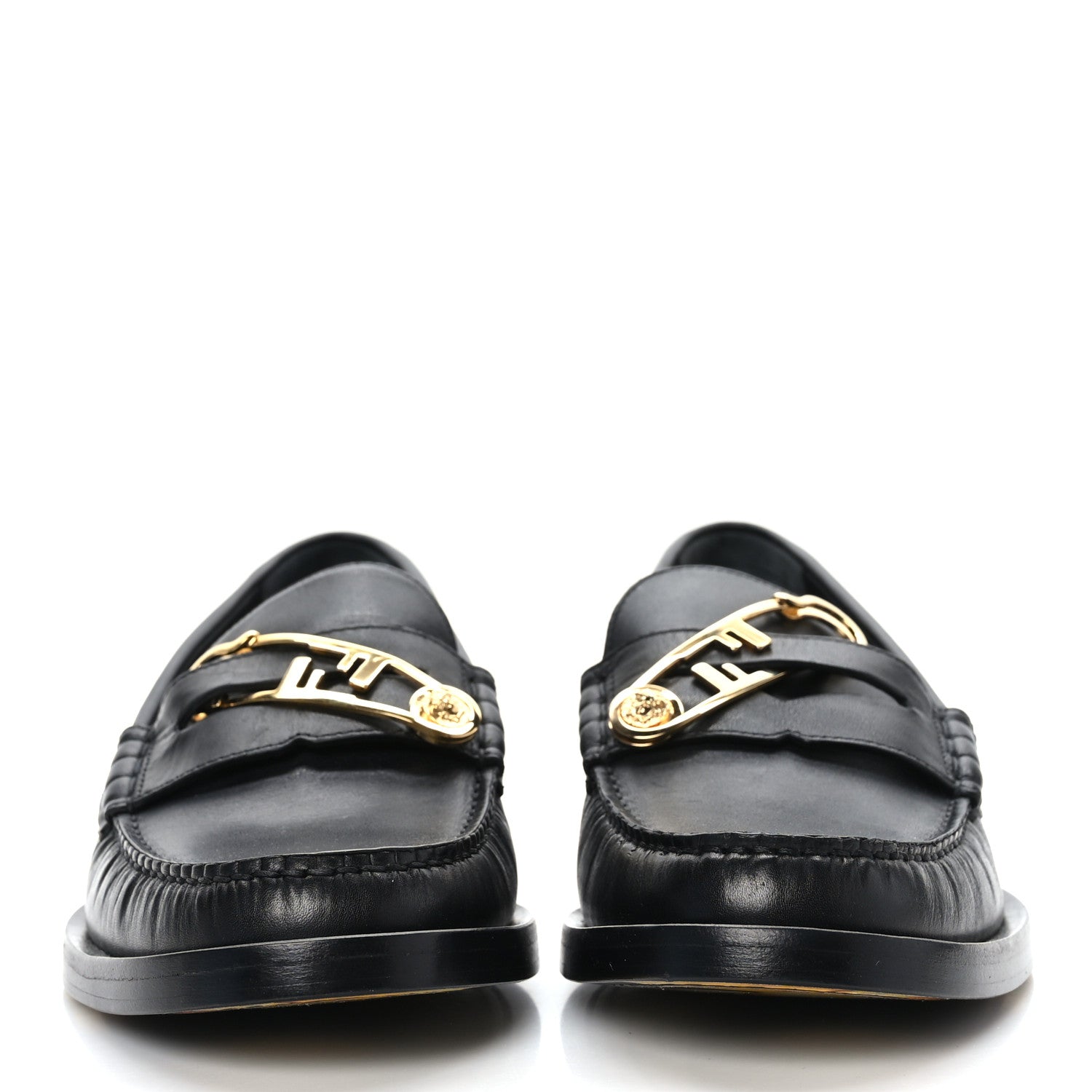 Versace X FENDI Vitello Mens Fendace Mocassino Loafer 6 Black 2 of 8
