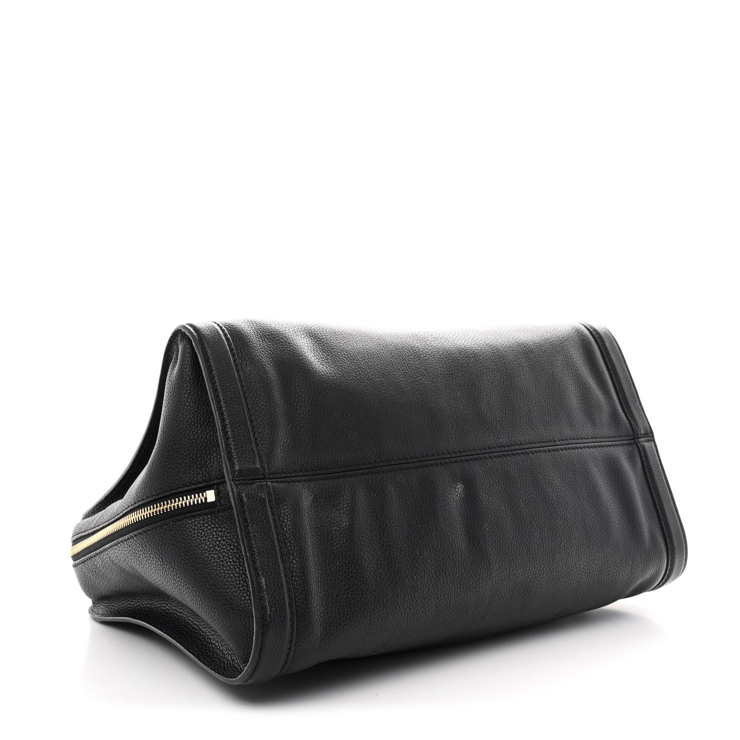 Alexander McQueen Pebbled Calfskin Large Skull Padlock Zip Around Tote Black 4 of 14