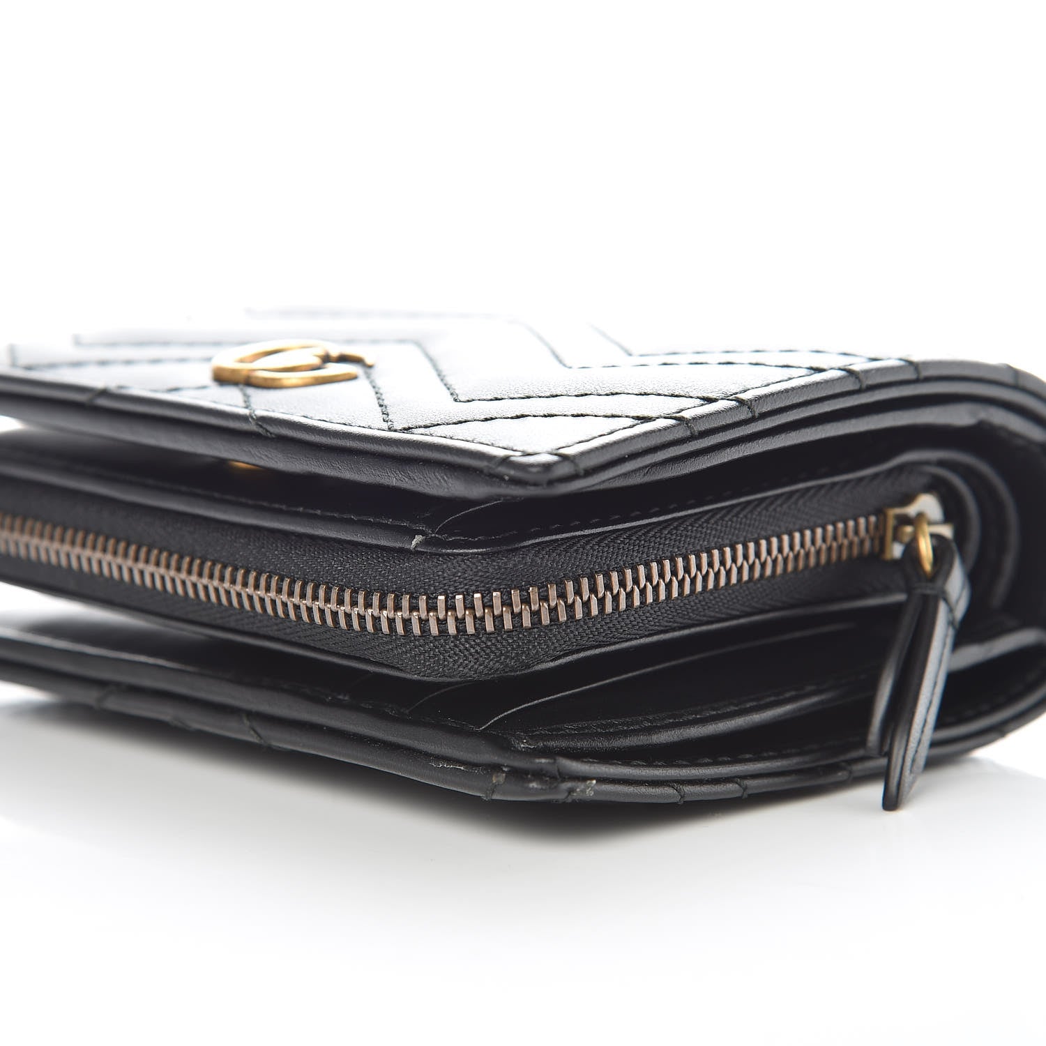 Gucci Calfskin Matelasse GG Marmont ID Card Case Wallet Black 11 of 11